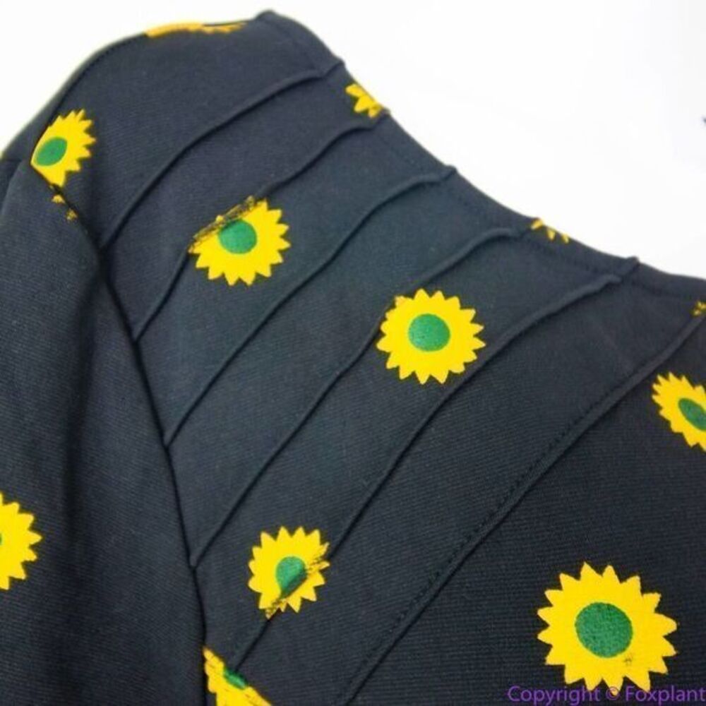 Unique Vintage X GB Gwynnie Bee Sunflower Black Dress, L - Picture 14 of 16